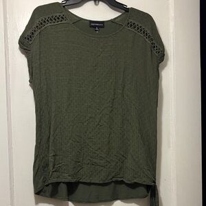 Olive Green Textured Blouse